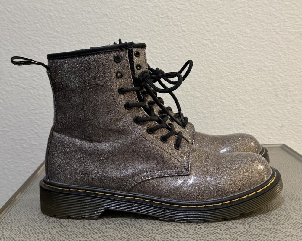 Dr. Martens 1460 Glitter Air Wair J Zip Combat Boots Rare EUC Women's Size 6 M
